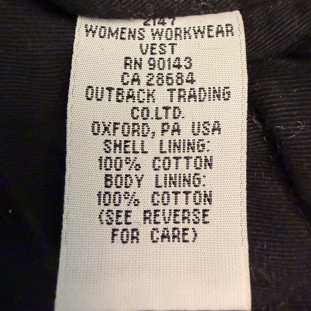 Outback Men's M Oilskin Canvas Waxed Vest Tan Black Workwear Lined Full Zip READ - Picture 13 of 14